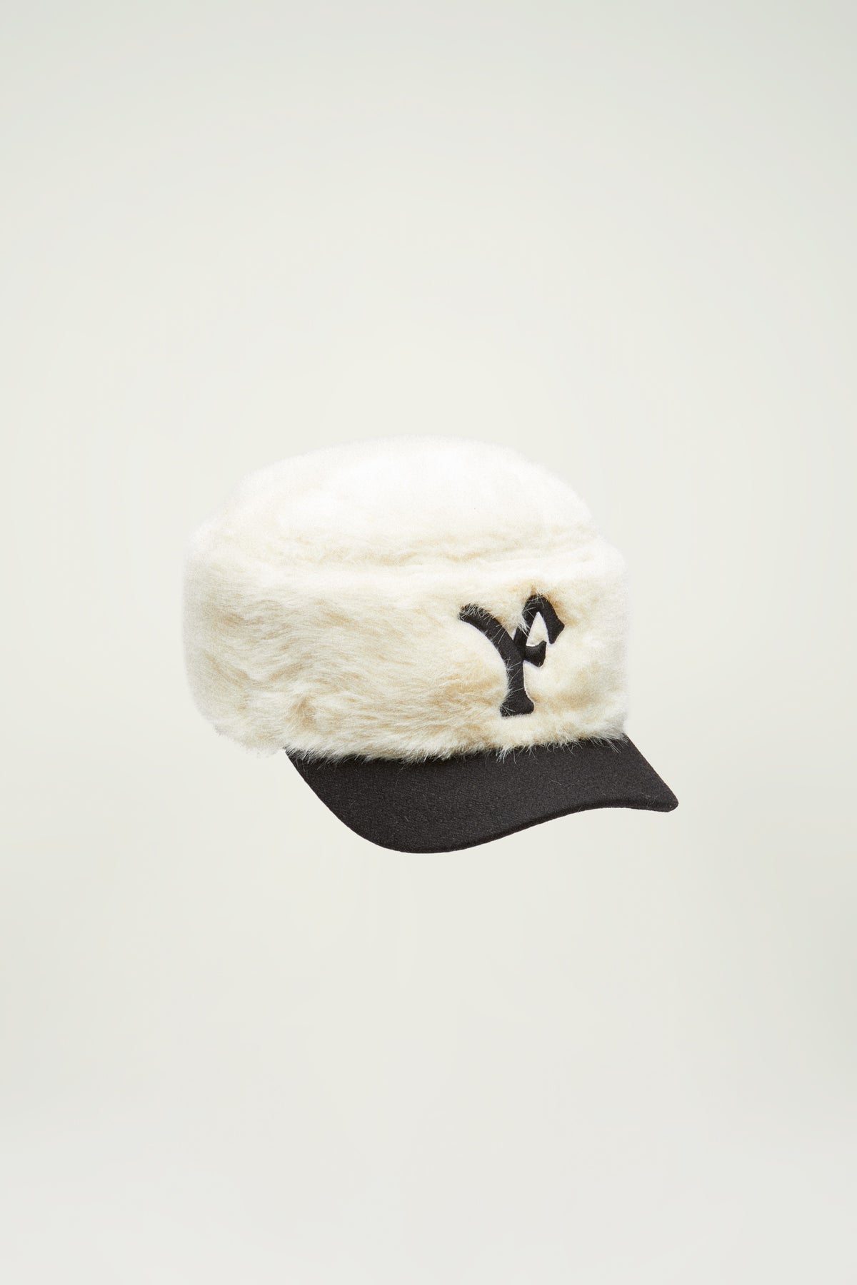 FUR PILLBOX HAT // YELLOW