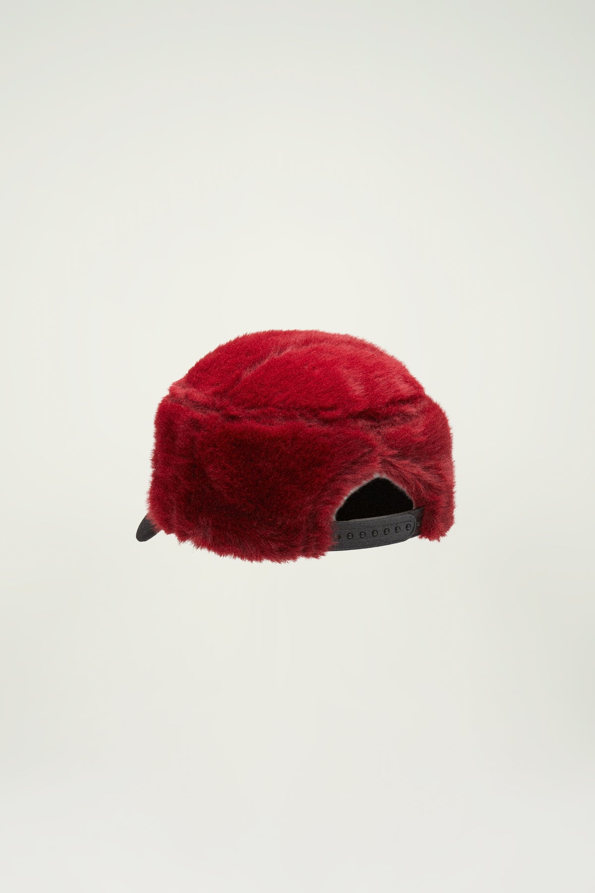 FUR PILLBOX HAT // RED