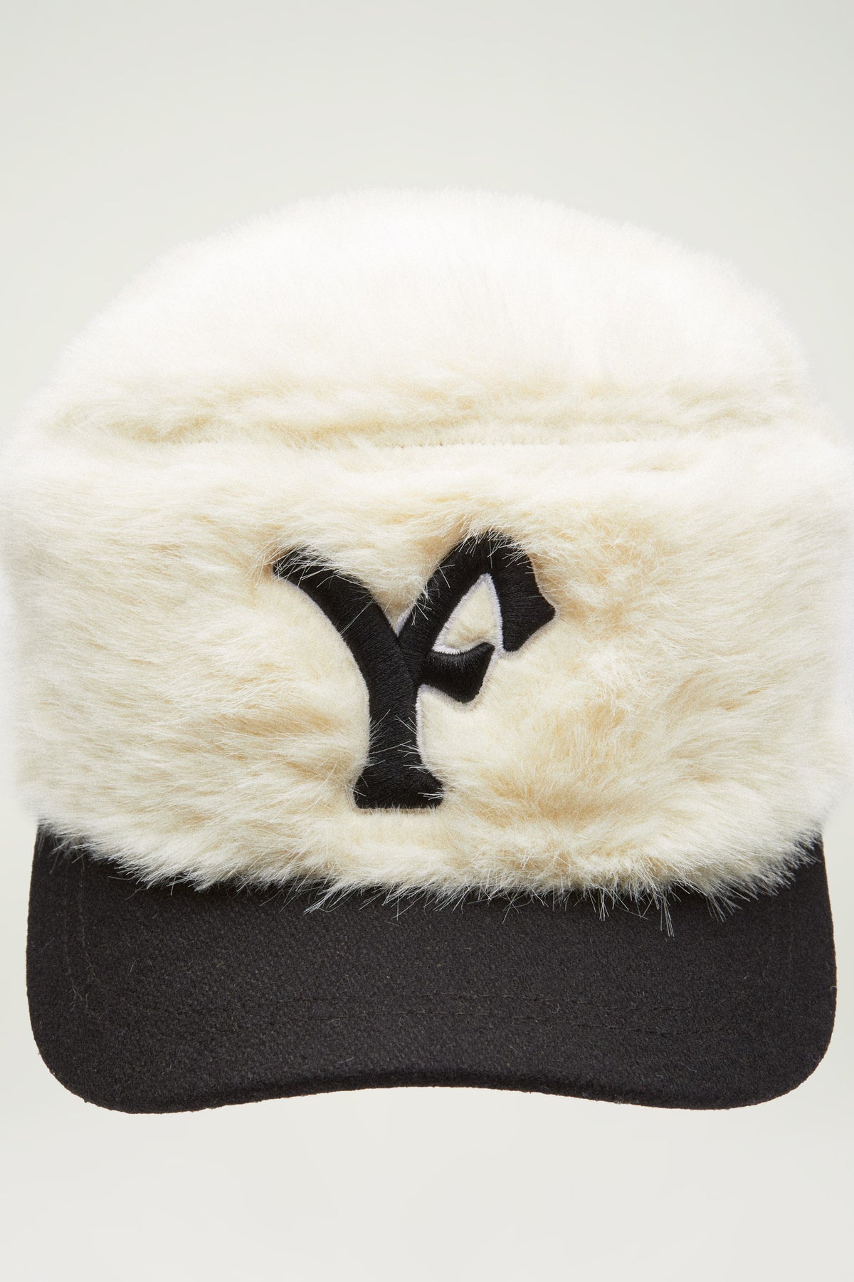 FUR PILLBOX HAT // YELLOW