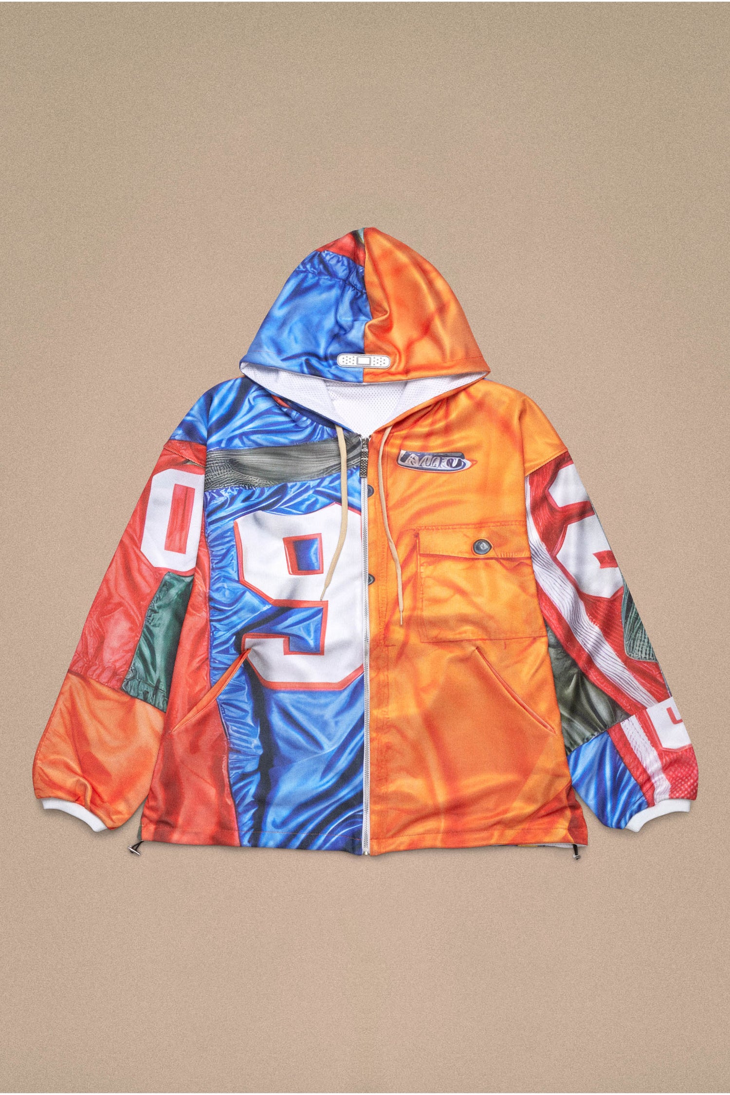 PATCHWORK HOODIE // ORANGE PRINT