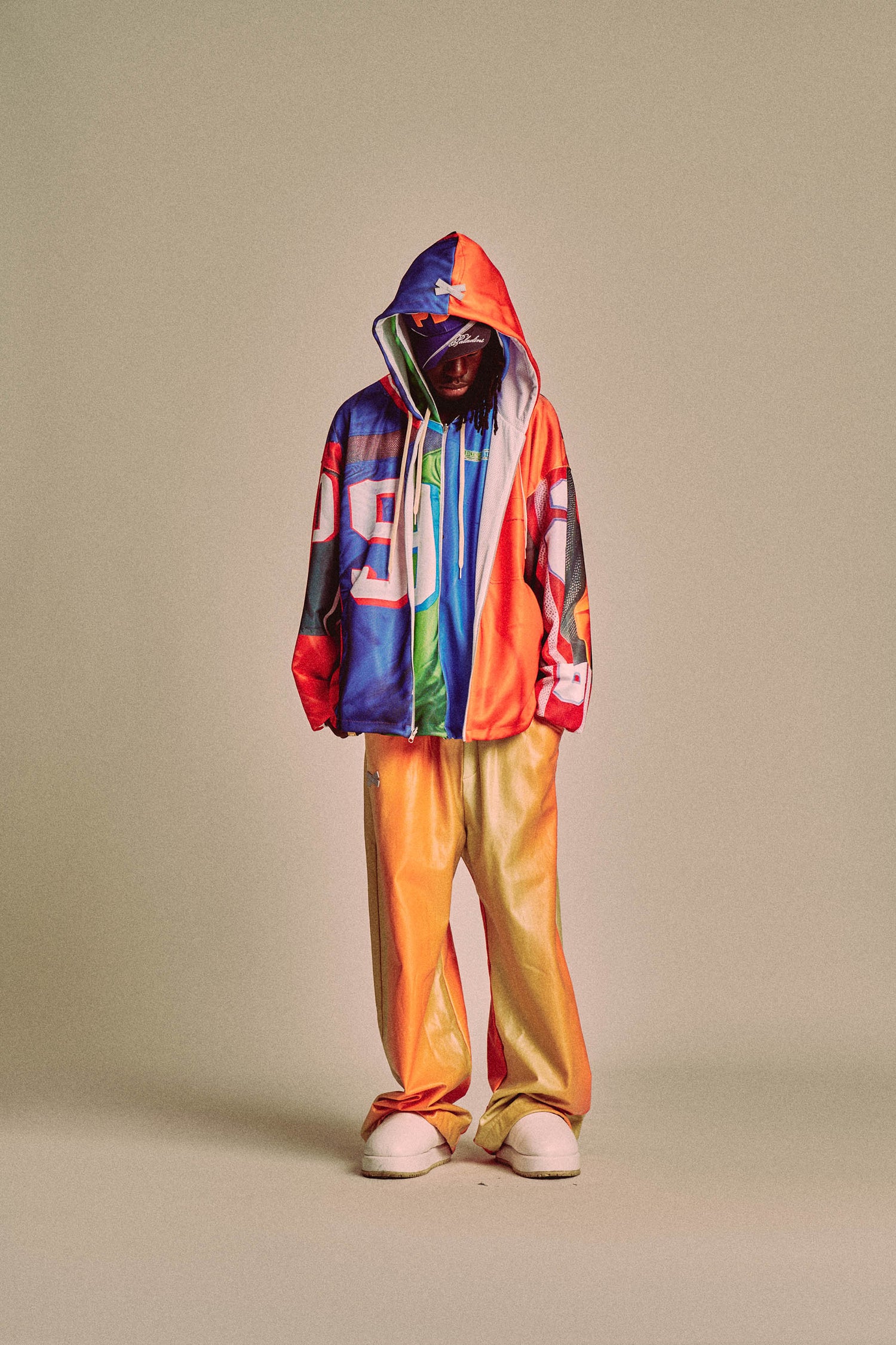 PATCHWORK HOODIE // ORANGE PRINT
