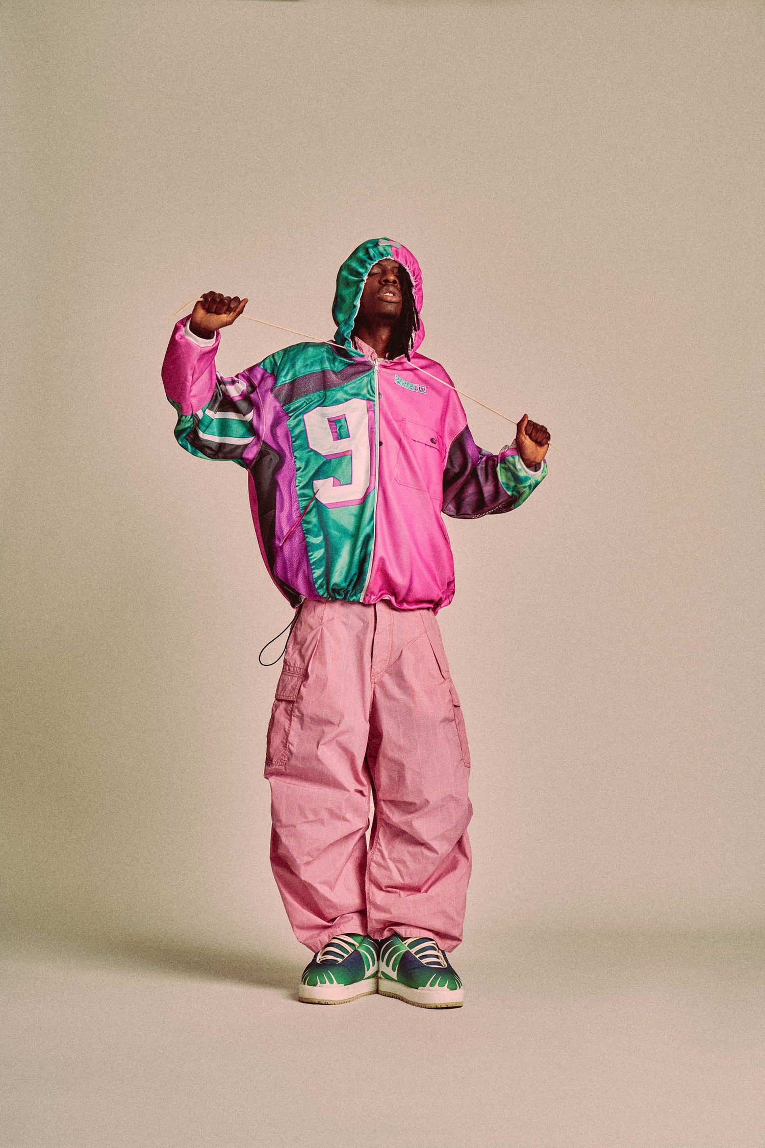 PATCHWORK HOODIE // FUSCIA PRINT