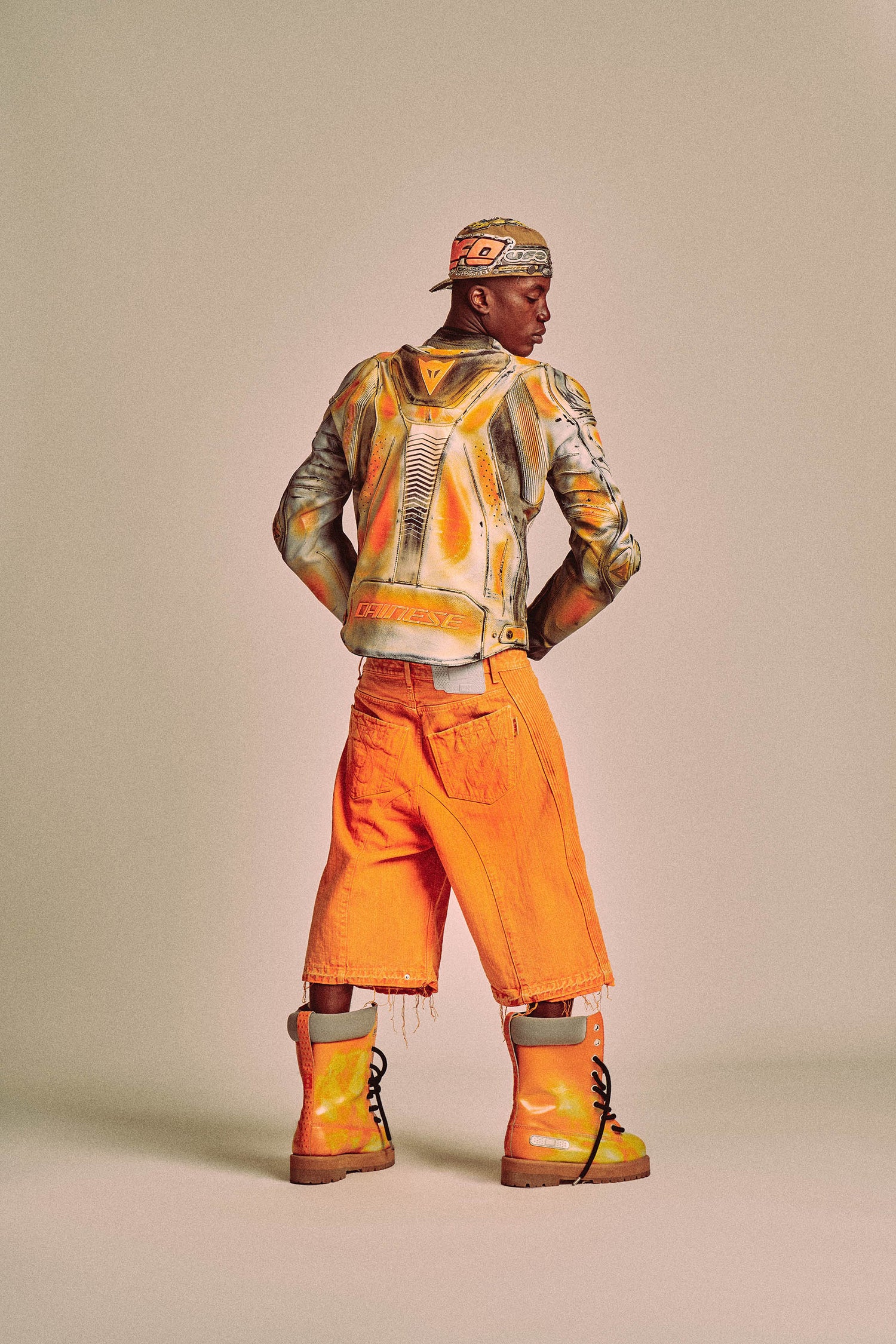 LOWRIDE BIKER SHORTS // ORANGE