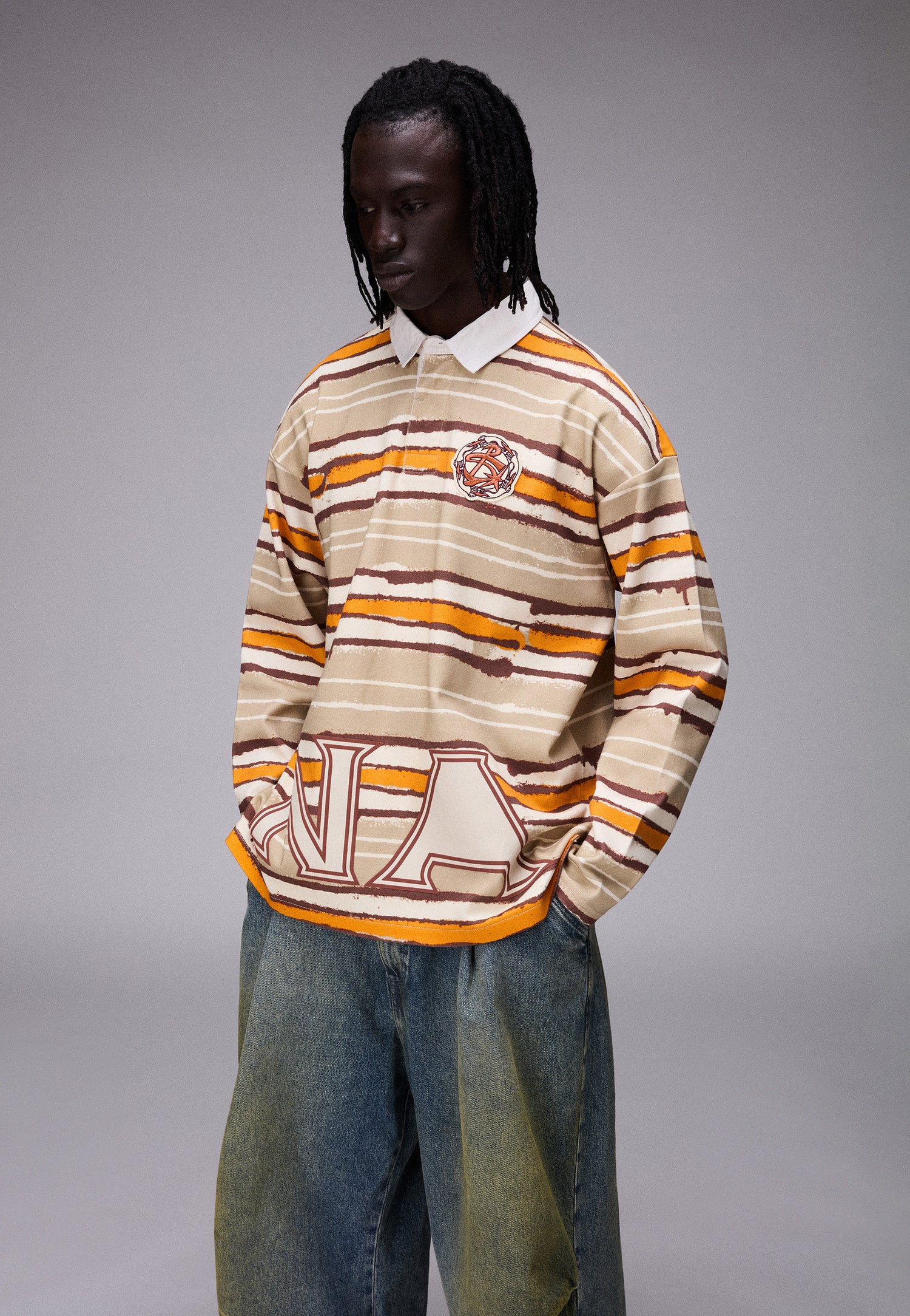 PDF LONG SLEEVE POLO // ORANGE