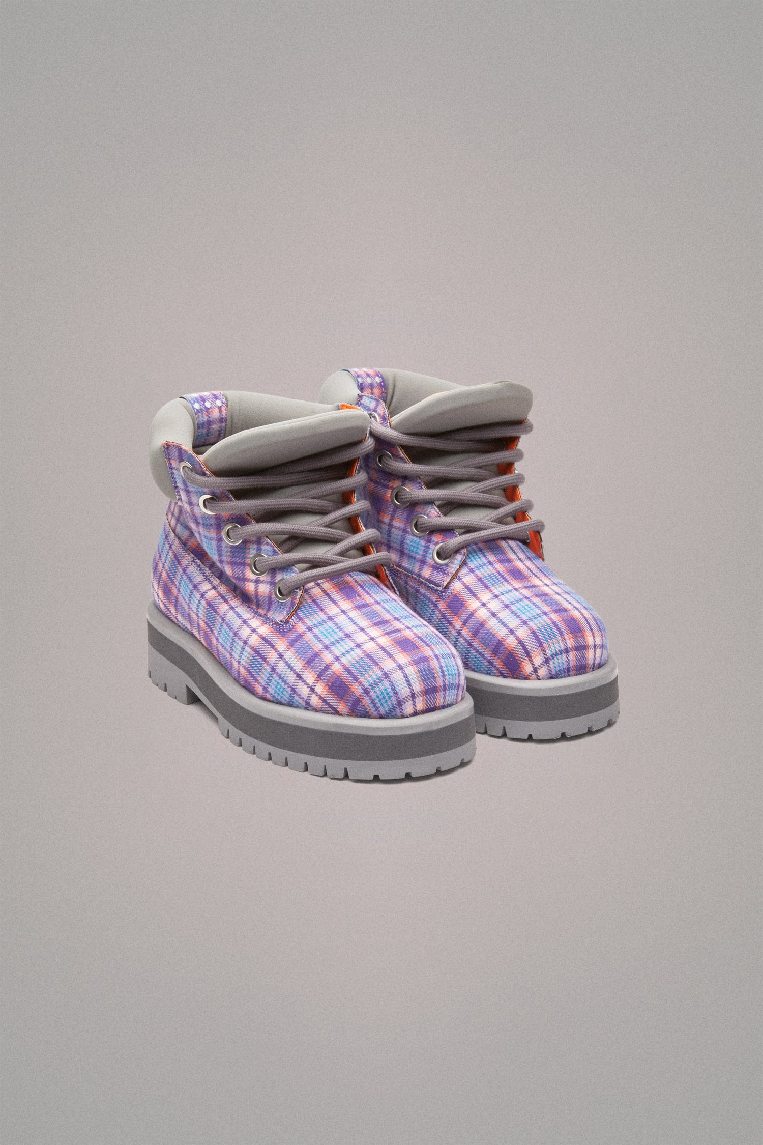 STRADA LOW TARTAN BOOTS // PURPLE
