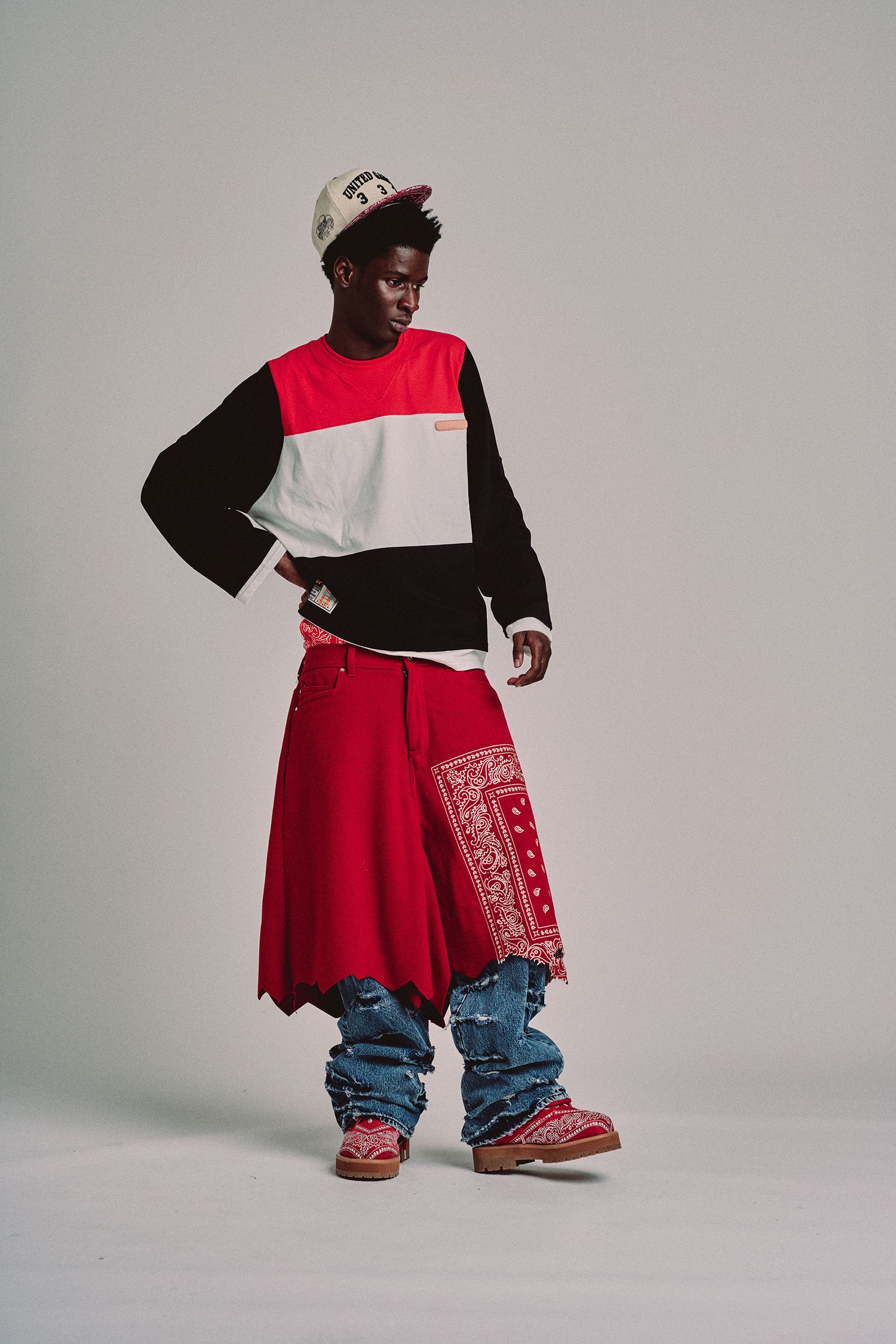 SAMIR T-SHIRT // RED AND BLACK