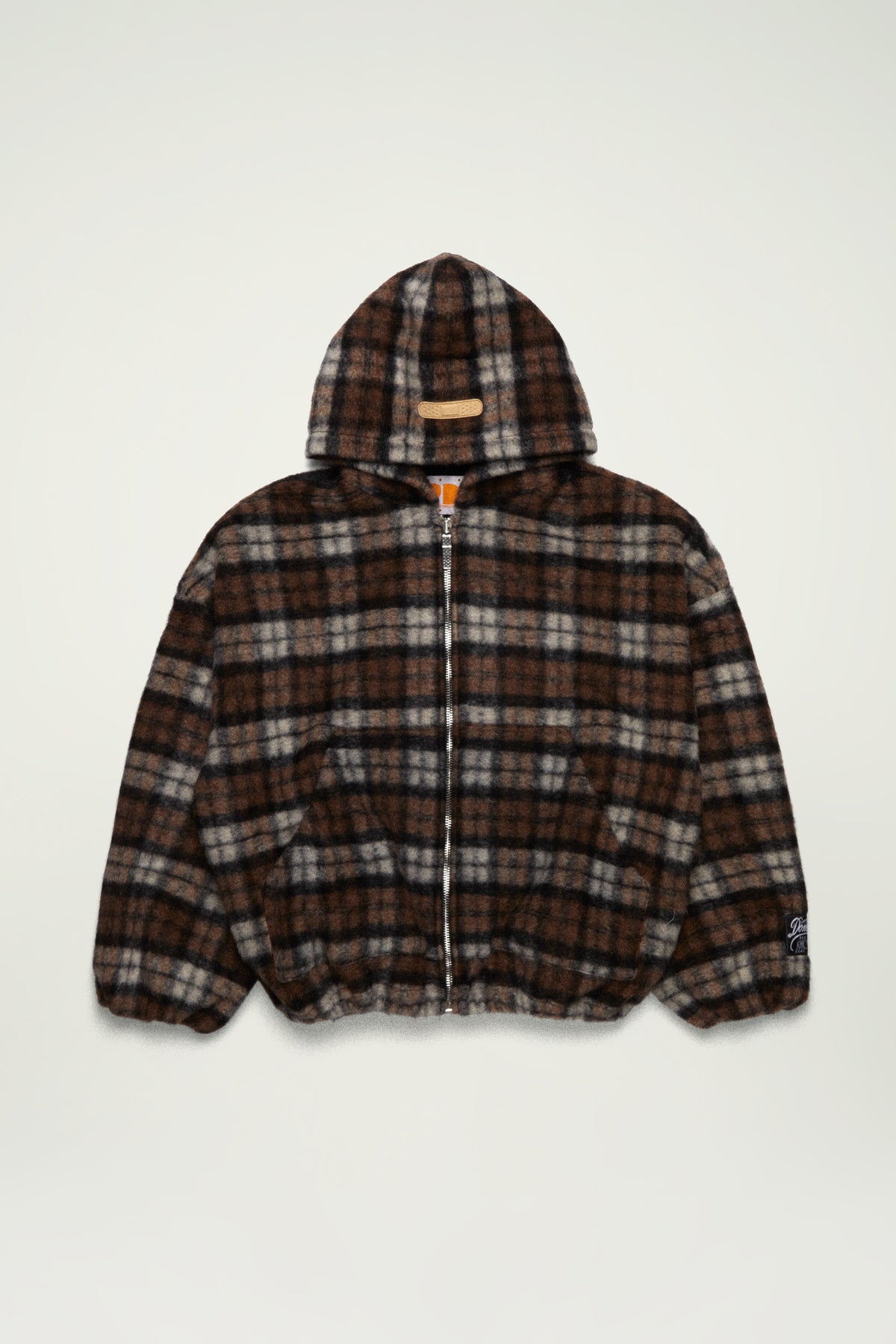 FORTE ZIP UP HOODIE // BROWN TARTAN