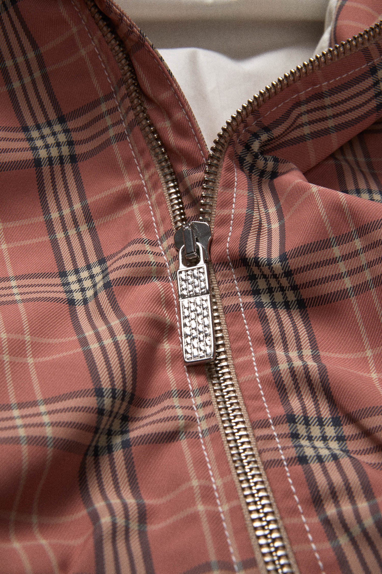 PIUMA HOODIE JACKET // PINK CHECK