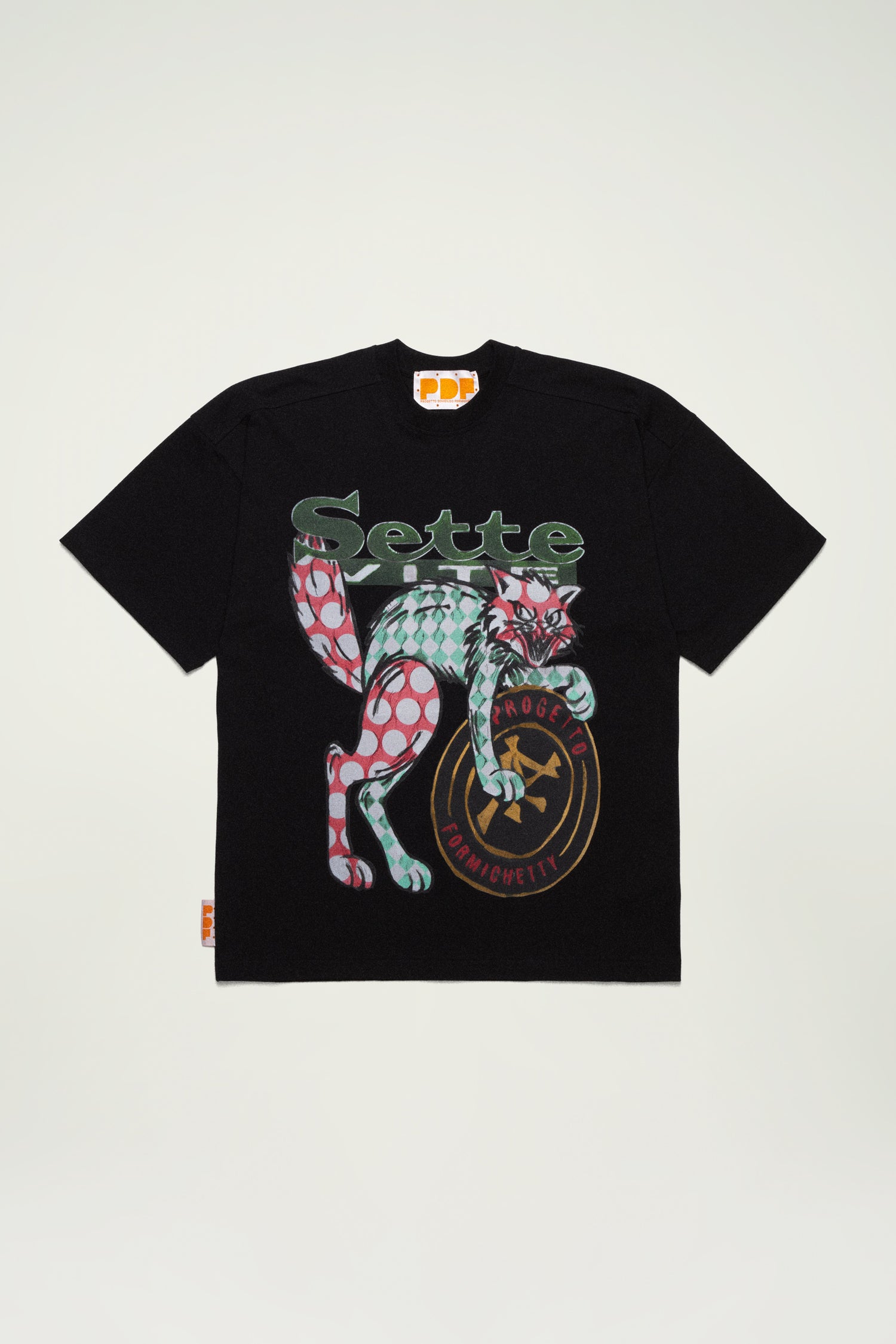 THE NEW BOY SEVEN CAT T-SHIRT // BLACK
